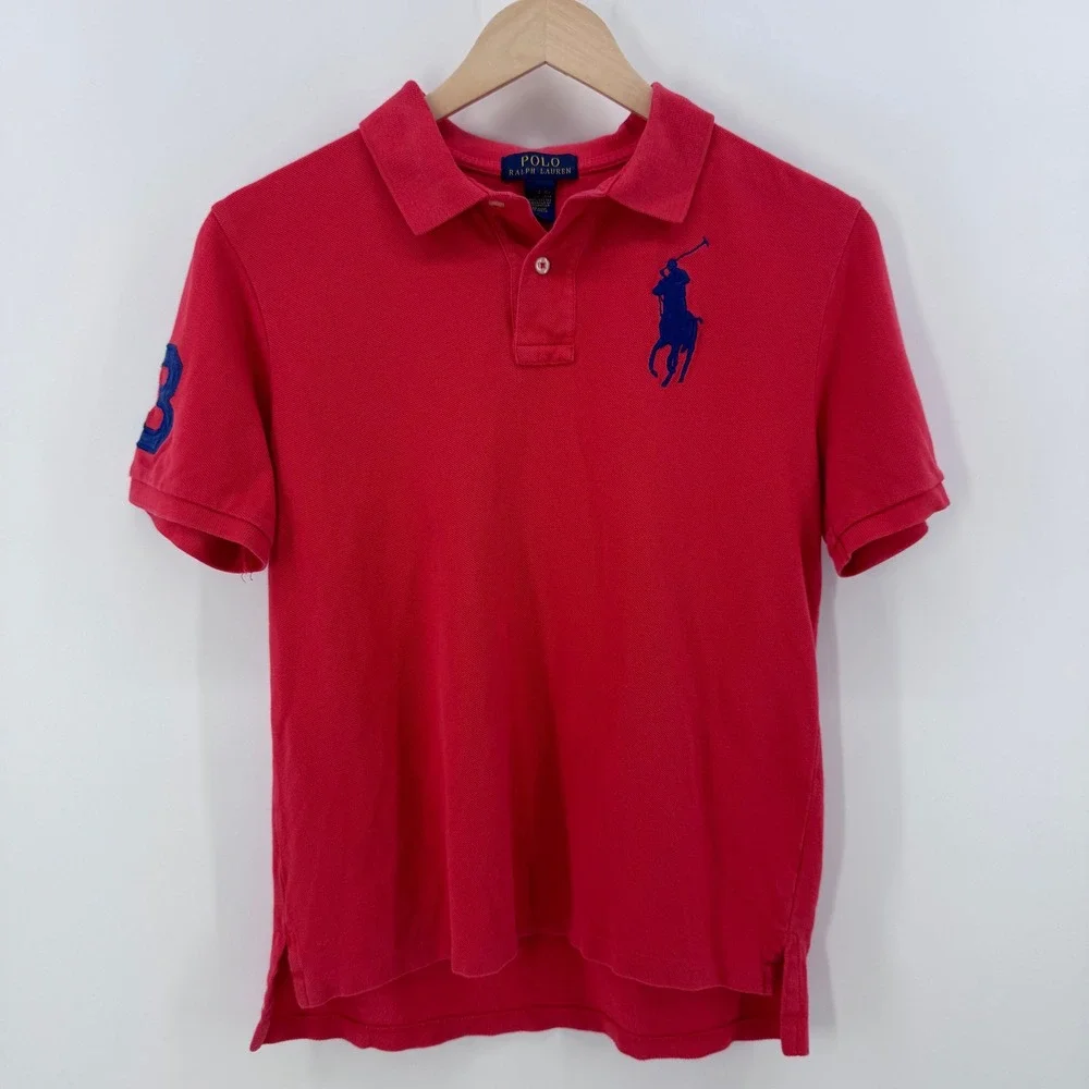 Polo Ralph Lauren Boys L 14-16 Shirt Bundle Pink Orange Red Gingham Big Pony Lot